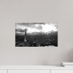 The Shard from Sky Garden — London Skyline Black and White Print — detail view 3