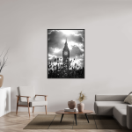 Big Ben Through Wildflowers — London Black and White Photography Print — detail view 3