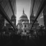 Symmetrical black and white photograph of St Pauls Cathedral used to explain composition in photography wall art