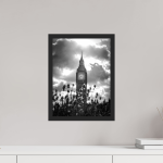 Big Ben Through Wildflowers — London Black and White Photography Print — detail view 2