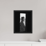 Raven on Rooftop — Mont Saint-Michel Black and White Photography Print — detail view 2