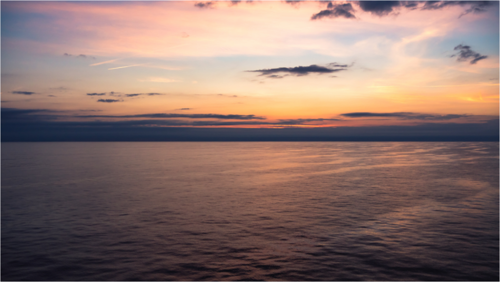 Minimal seascape photography print with soft horizon and open negative space, used for an article about calm wall art
